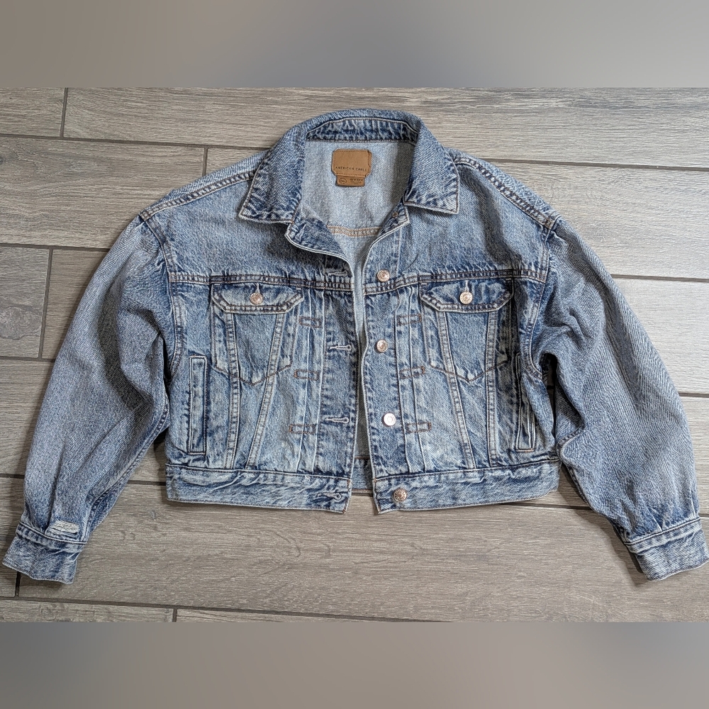American Eagle AE Cropped (Tom Girl) Denim Jacket Size XS - Picture 3 of 9
